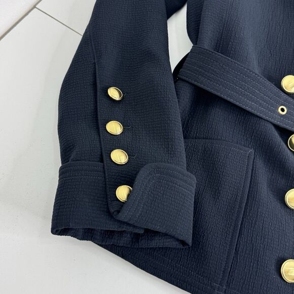 emporio armani fitted double breasted blazer jacket Belted Emblem Sz 42 / 4 - Picture 6 of 16